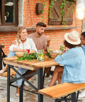 Garden Friend rechteckiges klappbares Biergartenset aus Eisen und Holz 3 Teile 70x220 cm grün EAN 8023755029272