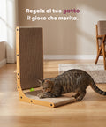 Puppy Lovers Kratzbaum für Katzen in L Form Höhe 68 cm robuster Kratzbaum aus Wellpappe und MDF Holz platzsparendes Design mit integriertem Ballspiel EAN 8054806950528