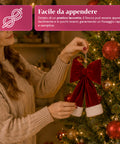 saint joy fiocco albero di natale in velluto rosso con doppia coda 2 misure ean 8050043128515