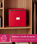 Saint Joy Organizer für 64 Weihnachtskugeln aus Oxfordstoff und Vliesstoff mit Deckel und Griffen EAN 8050043127556