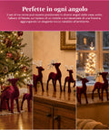 saint joy renne natalizie in velluto rosso set 3 pezzi decorazione da tavolo ean 8050043128300
