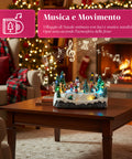 Saint Joy animiertes Weihnachtsdorf Silentpark mit LED Lichtern Musik und beweglichen Schlittschuhläufern EAN 8050043127495