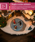 saint joy villaggio natalizio luminoso snowtime con pista di pattinaggio animata luci led e musica slitta di babbo natale polyresin 215x158x225 cm ean 8050043127723