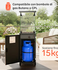 Wintem Gas-Feuerstelle für den Außenbereich mit Lavastein und Rädern 12 kW EAN 8052286432114