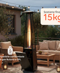 Wintem pyramidenförmiger Gasheizstrahler für den Außenbereich mit einstellbarem Thermostat 12 kW EAN 8052286432091
