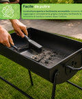 Zendea Holzkohle- und Holzgrill aus Stahl mit hohen Beinen Feuerstelle 74x38 cm und Grillrost 70x34 cm mit großer Grillfläche EAN 8056819079531