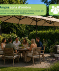 Zendea ovaler XXL Gartenschirm 400 x 200 aus Kohlenstoffstahl und Polyesterbespannung Höhe 275 m Sockel nicht enthalten EAN 8050030810942