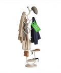 Avilia Home moderner weißer Metallkleiderständer mit 2 runden Ablagen 24 cm robuste und platzsparende Struktur Höhe 1665 cm EAN 8052879010217