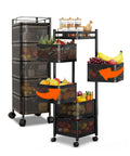 avilia home quadratischer faltbarer Mehrzweckwagen mit Rollen platzsparender Organizer mit Körben 345 Ablagen schwarz oder weiß ean 8052879012259