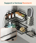 avilia home Set mit 4 selbstklebenden Wandregalen aus Metall mit Haken ohne Bohren EAN 8052879010996