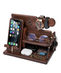 avilia home Schreibtischorganizer aus Holz mit Smartphonehalter und Uhrenhalter inklusive Fach für Ladekabel 255x15x185 cm ean 8052879011412