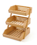 Avilia Home vielseitiger Bambus Organizer mit 3 Ebenen für Küche und Bad atmungsaktive Struktur 30x33x41 cm Tragfähigkeit 8 kg EAN 8052879011283