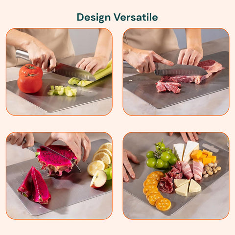 avilia home Set mit 3 doppelseitigen Schneidebrettern verschiedene Größen aus rostfreiem Edelstahl ean 8052879011498