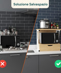 avilia home Küchenmikrowellenaufsatz aus Holz mit Schublade und oberem Regal EAN 8052879010781