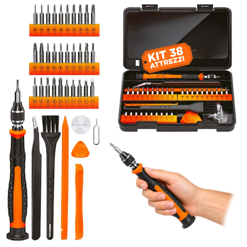 daimann kit 38 in 1 Präzisionsreparaturwerkzeug für Elektronik aus S2-Stahl mit magnetischen Bits ean 8056590070437