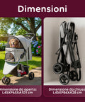 Puppy Lovers faltbarer Kinderwagen für Hunde und Katzen grau transparente Kabine mit 360 Grad Sicht Tierwagen aus Stahl und Oxford-Gewebe mit Getränkehalter und Korb belastbar bis 15 kg EAN 8054806950276