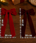 saint joy fiocchi per albero di natale in velluto set 2 bordeaux e rosso ean 8050043127990