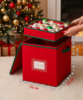 Saint Joy Organizer für 64 Weihnachtskugeln aus Oxfordstoff und Vliesstoff mit Deckel und Griffen EAN 8050043127556