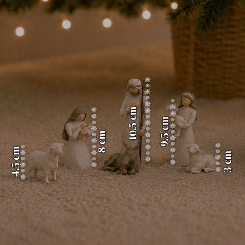 saint joy presepe moderno 6 pezzi in resina effetto intagliato ean 8050043128164