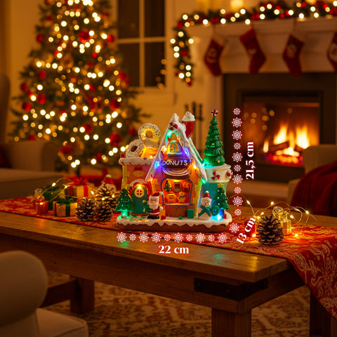 saint joy animiertes Weihnachtsdorf northlight mit LED-Lichtern Musik und drehbarem Baum EAN 8050043127457