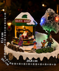saint joy villaggio di natale luminoso gliderink pista di pattinaggio animata con musica e luci led decorazione in resina 208x207x172 cm a batterie aa ean 8050043127716
