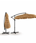 Zendea Gartenlampe Sonnenschirm in Rattanoptik Höhe 275 m mit Gestell aus Kohlenstoffstahl Kurbel und Kreuzständer EAN 8050030810720