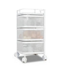 avilia home quadratischer faltbarer Mehrzweckwagen mit Rollen platzsparender Organizer mit Körben 345 Ablagen schwarz oder weiß ean 8052879012259