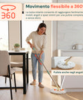 Avilia Home 360 Grad Rotationsmopp Set mit 14 l Eimer 46 x 27 x 22 cm und Stahlschleuder inklusive 2 Mikrofaserbezügen Seifendosierer und Teleskopstiel universelles Bodenwischset mit Rädern und Ablass EAN 8052879013140