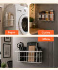 Avilia Home Set mit 2 magnetischen Mehrzweckkörben aus Stahl, platzsparender Gitter-Organizer ohne Bohren, maximale Tragkraft 5 kg EAN 8052879011979