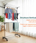avilia home vertikaler Wäscheständer mit 3 Ebenen Rädern und ausziehbaren klappbaren Armen EAN 8052879010309