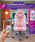 Nexor ergonomischer Gaming-Stuhl mit RGB-Beleuchtung und Massage-Lendenkissen, verstellbarer Bürosessel mit Fernbedienung EAN 8056819078855