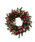 saint joy ghirlanda natalizia a55 cm con pigne e bacche rosse rami modellabili ean 8050043128508