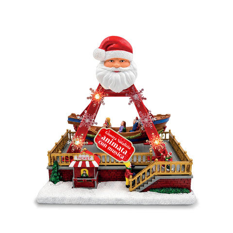 saint joy giostra natalizia luminosa santasail 27 cm con barca in movimento luci led e melodie natalizie selettore luci o luci e musica usb o batterie ean 8050043127747
