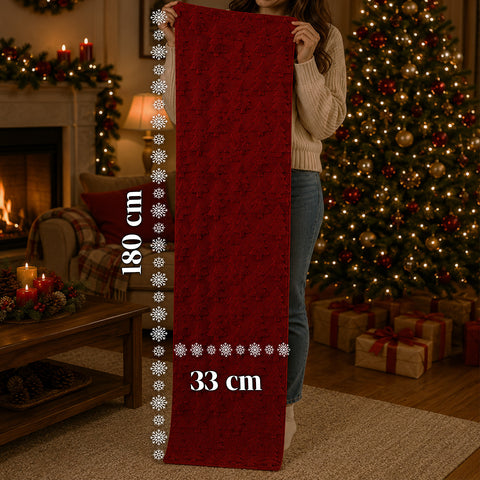 saint joy runner natalizio 33x180 cm con alberi in rilievo rosso o verde ean 8050043128317