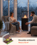 Wintem Gas-Feuerstelle für den Außenbereich mit Lavastein und Rädern 12 kW EAN 8052286432114
