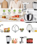Planeten-Knetmaschine mit Fleischwolf und Mixer, 6,5 l, 1900 W