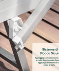 Faltbare Sonnenliege aus Aluminium mit Sonnenschutz, 183x61x38 cm, beige