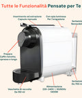 DCG-Kaffeemaschine mit allen Funktionen, die für Sie entwickelt wurden: manuelles Einlegen und Entnehmen der Kapseln, Kontrollleuchte für die Ausgabe, abnehmbarer Wassertank