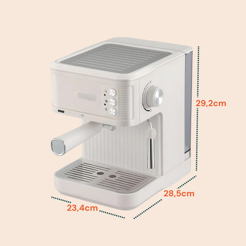 Kompakte Maße 28,5x23,4x29,2 cm, ideal für moderne Küchen, kleine Räume und den Einsatz im Büro, platzsparendes Design, weiß