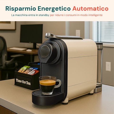 DCG-Kaffeemaschine mit automatischer Energieeinsparung, wechselt in den Standby-Modus, um den Verbrauch intelligent zu reduzieren, perfekter Espresso