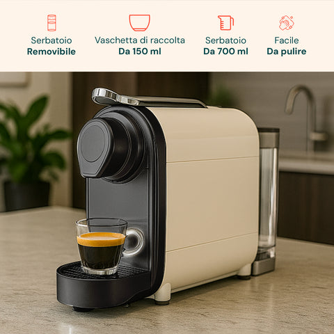 DCG-Kaffeemaschine mit abnehmbarem 150-ml-Wassertank, 700-ml-Auffangschale und einfacher Reinigung, perfekter Espresso
