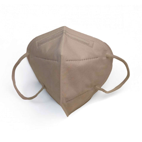Beige FFP2-NR-Maske mit 5 Schichten, 99 % Filtration, nach EN 149 zertifizierte Einwegmaske