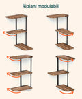 Wandregal mit 3 Böden, max. 3 kg – rustikaler Stil mit modularem Design
