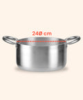 Hoher Aluminiumtopf mit 2 Edelstahlgriffen – Ø 24/28/32/36 cm