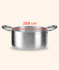 Hoher Aluminiumtopf mit 2 Edelstahlgriffen – Ø 24/28/32/36 cm