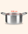 Hoher Aluminiumtopf mit 2 Edelstahlgriffen – Ø 24/28/32/36 cm