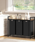 Avilia Wäschekorb-Schrank mit Stahlrahmen, 3 herausnehmbaren Körben und MDF-Ablage - platzsparend und vielseitig, 114 l, EAN 8056819050721