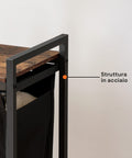 Avilia Wäschekorb-Schrank mit Stahlrahmen, 3 herausnehmbaren Körben und MDF-Ablage - platzsparend und vielseitig, 114 l, EAN 8056819050721