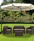 Garten-Sonnenschirm 300 cm mit seitlichem Mast, Kurbel und wasserfestem Stoff EAN 8023755051617
