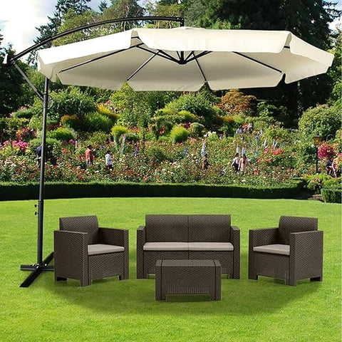 Garten-Sonnenschirm 300 cm mit seitlichem Mast, Kurbel und wasserfestem Stoff EAN 8023755051617